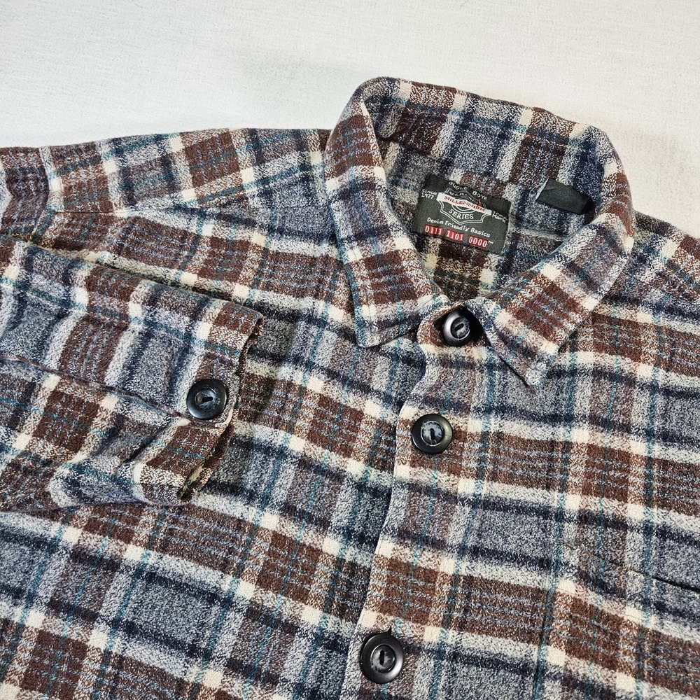 Bugle Boy Chore Jacket Mens Large Gold Crest Millennium Series Flannel Coat Y2k